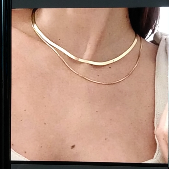 18k Gold plated Boho Double Layer Necklace - Picture 3 of 7